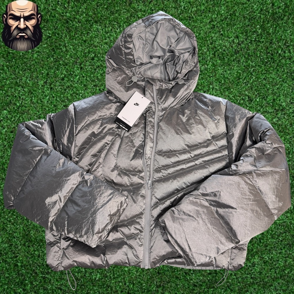 Nike Swoosh Series Therma-FIT Oversize Down Puffer Jacket IB2003-095 Silver M